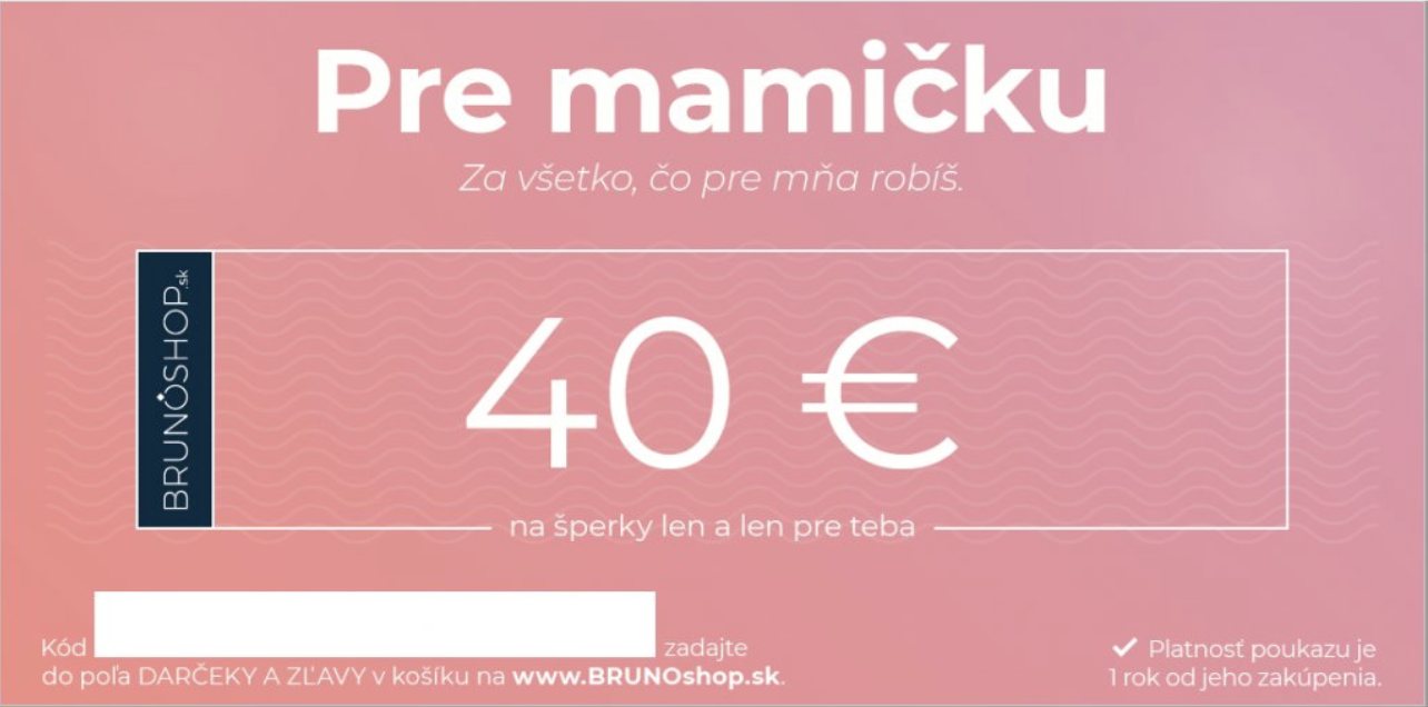 Dárčekový poukaz na 40 euro pre mamičku